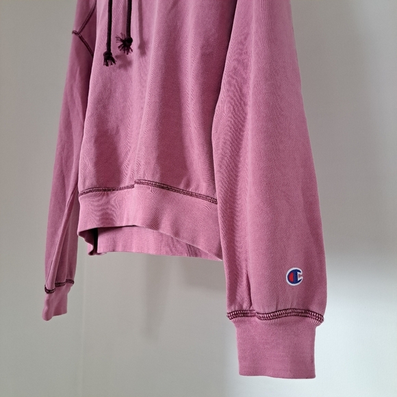 Champion | Pink acid wash texture logo pull over hoodie - Picture 4 of 10